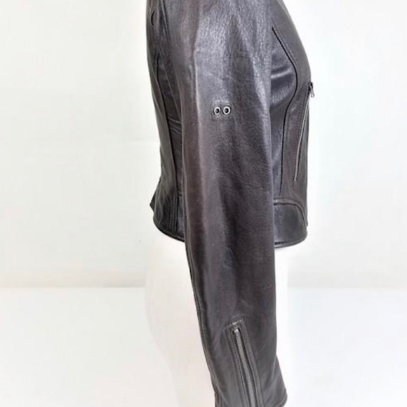 Buffalo David Bitton Brown Leather Moto Style Jacket • Size: Small - Picture 2 of 6